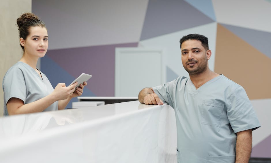Sală de așteptare de cabinet medical, curată și calmă — exemplu generic de ambient pe care culorile site-ului trebuie să îl susțină, nu să îl contrazică